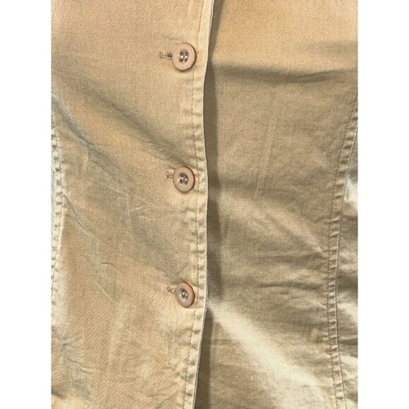 Modern Vintage Button Down Khaki Shirt with Zipper Detail Size XS - Picture 6 of 9